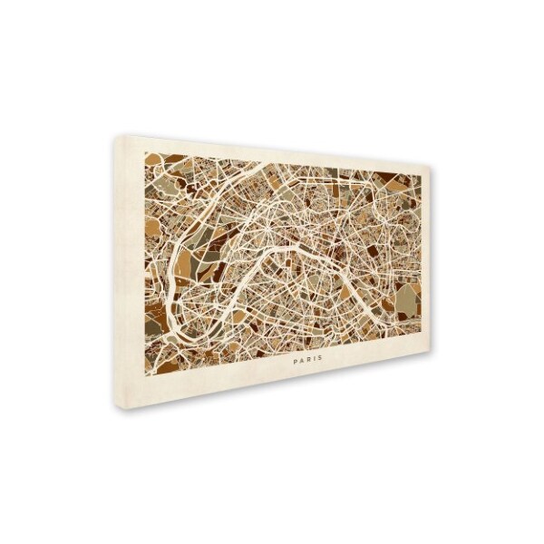 Michael Tompsett 'Paris France Street Map' Canvas Art,16x24